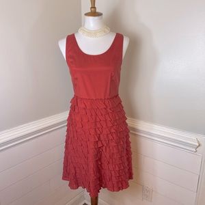 The Limited Event Red Ruffled Party Dress 6 FREE SHIP